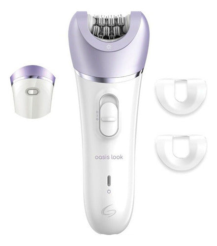 Depiladora Inalambrica Gama Oasis Look Usb 2v Humedo Seco Ct Color Blanco/violeta