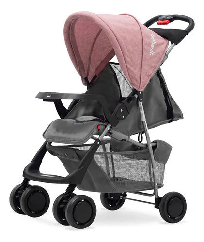 Cochecito De Paseo Bebesit Eos 1337o H:15kg Seguridad 3 Puntos Rosa Negro
