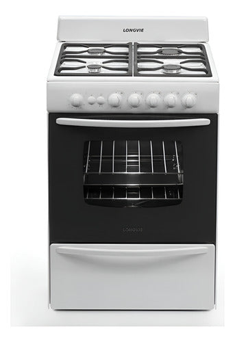 Cocina A Gas Longvie 13601bf Blanca De 60cm Eficiencia A Blanco