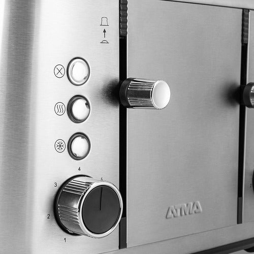Tostadora Digital Atma Acero Inox 4 Panes 1850w