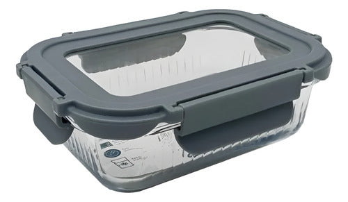 Taper Contenedor De Vidrio Tapa Hermetica Carol De 370ml Gris