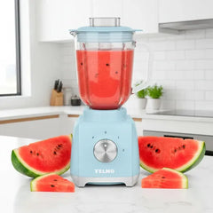 Licuadora De Mesa Yelmo Lc-1015 Jarra Vidrio 750w 1.5 Litros Celeste Cuchillas Inoxidable 2 Velocidades