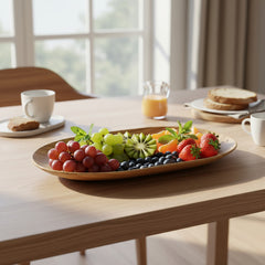 Bandeja Oval Rectangular Madera Laminada Carol 40x25x1,5 Cm Madera