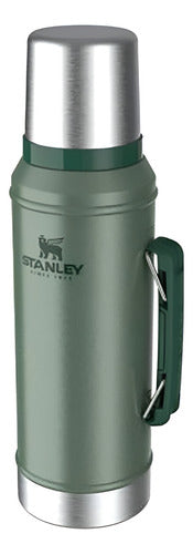 Termo Stanley Clásico 950ml Inox Manija Tapon Cebador Verde Verde