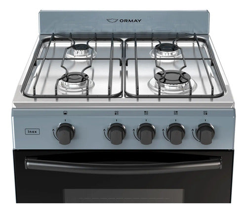 Cocina Multigas Ormay Inox Gris 4 Hornallas Easy To Clean