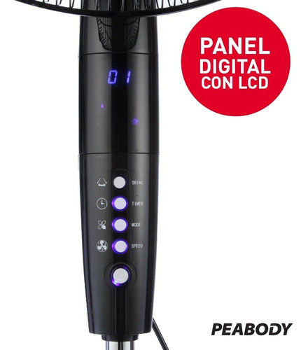 Ventilador De Pie 20 Peabody Pe-vp350 Negro Con 3 Palas Cts 50.8 Cm Negro Plateado Metal 3