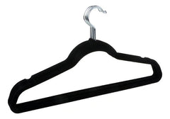 Perchas Slim Terciopelo Antideslizante Delgadas X 5 Tio Musa Color Negro