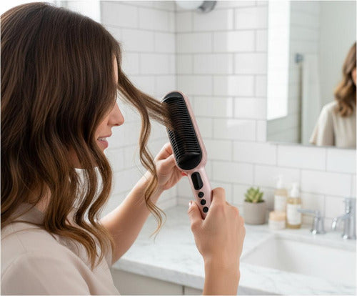 Planchita De Pelo Ga.ma Waver Y Brush Keration Led T220c Cts Rosa