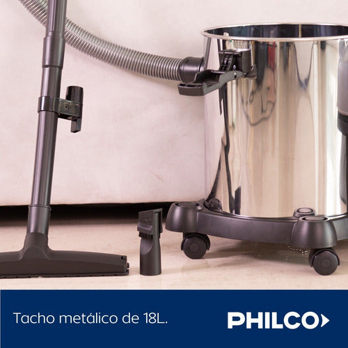 Aspiradora De Tacho Philco 1200w Aspira Liquidos Color Plateado/gris