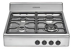 Anafe A Gas De Empotrar Longvie Eurodesign A16601x Inox Acero Inoxidable