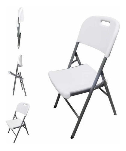 Silla Picnic Plastico Plegable Tm Bj-60505 Blanco