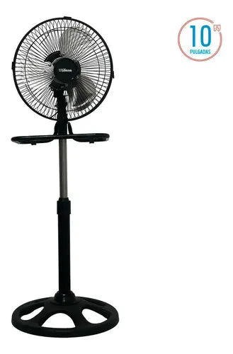Ventilador De Pie Pared Turbo 3 En 1 Liliana Vp10m 60w 25.4 Cm Negro 3