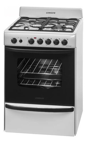 Cocina A Gas Longvie 19501b 56cm Blanco Encendido Una Mano Blanco