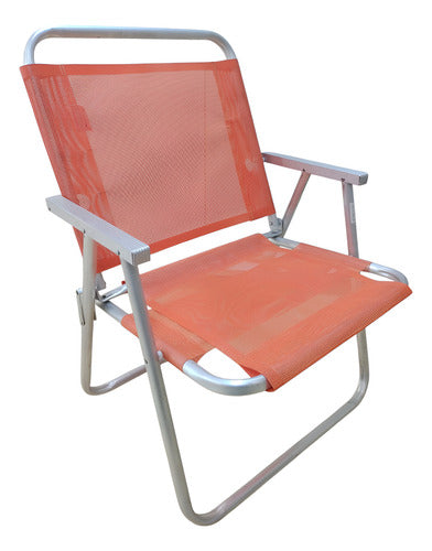 Reposera 1 Posición Playa Aluminio Botafogo Naranja H130kg Naranja