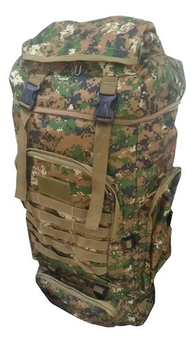 Mochila Para Camping Trekking Outdoor Tm Camuflado Verde Cts Color Verde Musgo