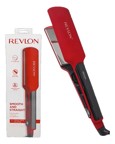 Plancha De Pelo Revlon 220° Placas 4.5 Cm. Recubrimiento Titanio - Roja Rojo