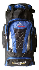 Mochila Mochileros Camping Trekking Negro - Azul Claro 90lts Azul Acero