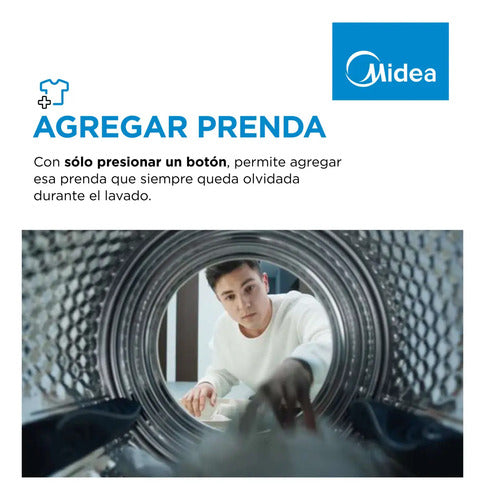 Lavasecarropas Midea Inverter Smart 8 Kg Mf200d80wb/w-a1 Color Blanco