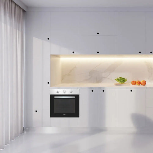 Horno Empotrable Cata Ses7104x 60cm Inox 65lts Plateado Negro