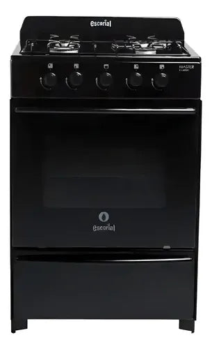 Cocina A Gas Natural Escorial Master Black Valvula Seguridad Negro