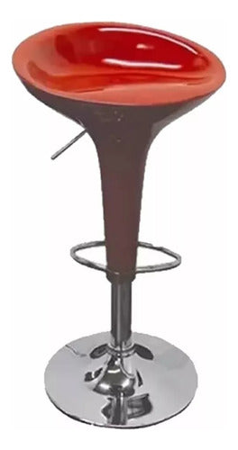 Banquetas Altas X2 Desayunador Rojo Cocina Taburete Barra Tm Cromado