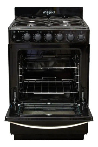 Cocina A Gas Whirlpool Wfn57di Negra Hierro 4 Hornallas 56cm Negro