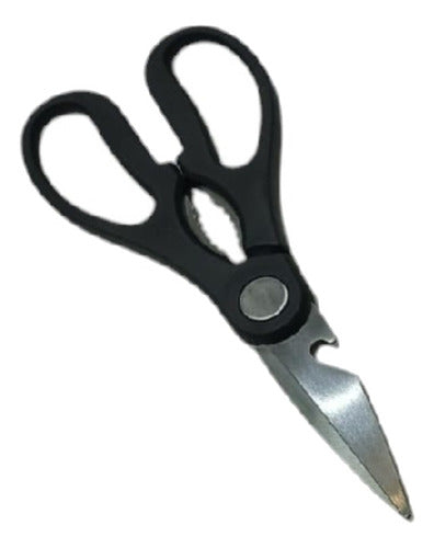 Set Juego 5 Cuchillos Tijera Soporte Blanco Cocina Chef Cts Blanco