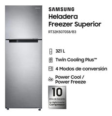 Heladera Samsung Rt32k5070 Inverter 321l Color Inox Elegant Inox