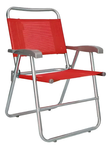 Reposera Plegable Sillon De 1 Posicion Descansar 10006 Rojo Rojo