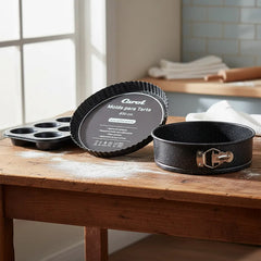 Kit Set Repostero Carol Antiadherente 3p Molde Tarta Muffins