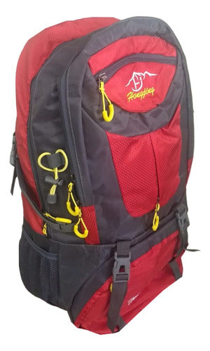 Mochila Trekking Y Camping 50l Tm Outdoor 42112 Roja Tela Liso Rojo