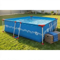 Pileta De Lona Estructural Sol De Verano S300 4600 Litros 3x2.2 M Rectangular Azul Olas