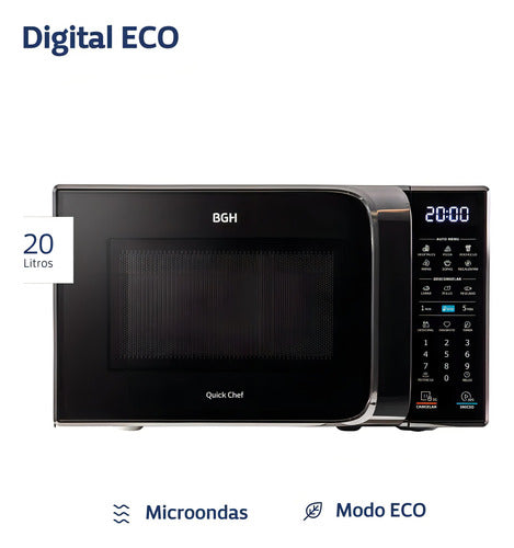 Microondas Digital Bgh B120dn20i 20lt Negro