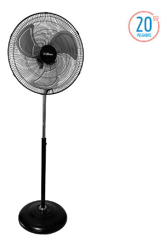 Ventilador De Pie 20p Liliana Vp20pow 3 Aspas Metal 3 Vel - 50.8 Cm - 50 Hz - Negro - Metálico - Metalicas - 3