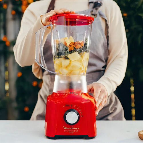 Licuadora Powermix Plus 2 Litros Roja Color Rojo Moulinex