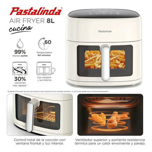 Freidora De Aire Pastalinda Cucina Ckz-2328bds2 8 Lts Crema