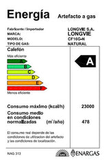 Calefón A Gas 16 L/min Digital Tiro Forzado Longvie Cf16g-n Gris Oscuro Gn