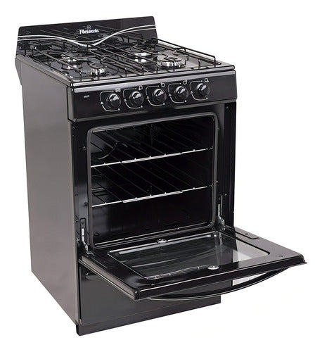 Cocina Florencia Recta 5517f A Gas Con Puerta Con Visor Color Negro