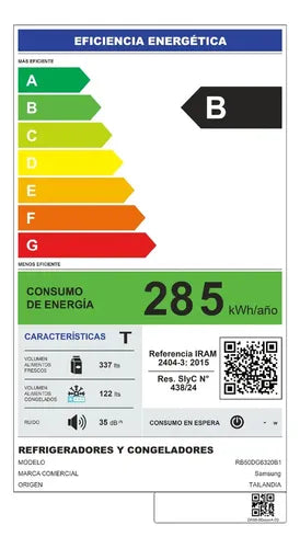 Heladera Samsung Rb50dg6320b1 Inverter 459l C/ Dispenser