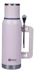 Termo Set Matero Acero Inoxidable Camping Con Pico Vertedor Blanco