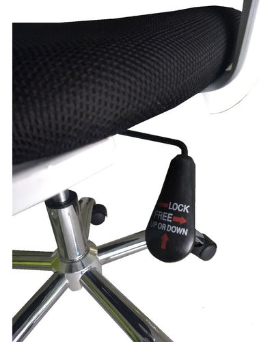 Silla Para Computacion Pc Oficina Tm Blanca Tapizado Negro Color Blanco