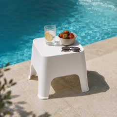 Banqueta Plastica Mesa Reforzada Sunset Gardenlife Blanco