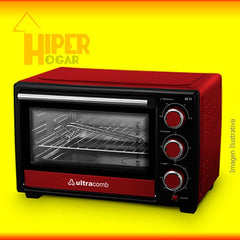 Horno De Mesa Eléctrico Ultracomb Uc17 17 L Rojo/negro 1280w