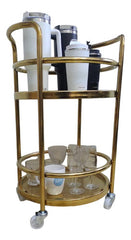 Mesa Carro Bar De Metal 2 Niveles Con Ruedas Tm Dorado Cs Dorado Oscuro