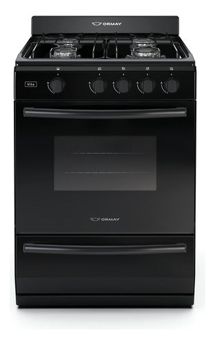 Cocina Multigas Ormay Vita Negro 4 Hornallas 91l Clase A - Negro