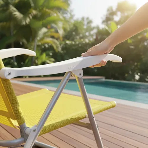 Reposera De 6 Posiciones Bel Sunny Aluminio Pvc Amarilla Amarillo