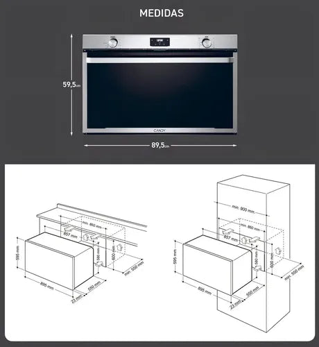 Horno Eléctrico De Empotrar Candy Elioe91mf-12 114 Lt 3250w Negro
