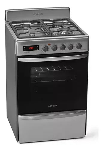 Cocina A Gas Longvie 21601xt Inox Grill Eléctrico De 60cm Acero Inoxidable