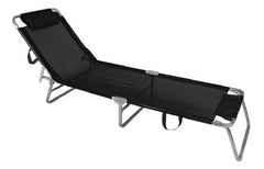 Reposera Cama Plegable Reclinado Aluminio Botafogo Negra Cts Negro