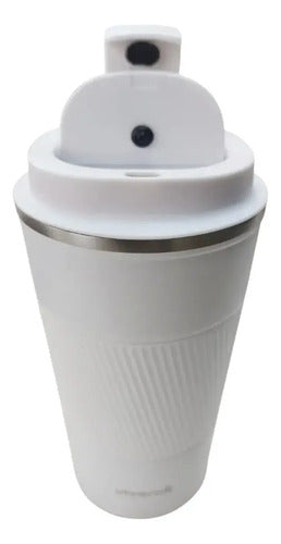Vaso Termico Promo Frio Calor Con Tapa Acero Inox Vivendi Blanco Lisa